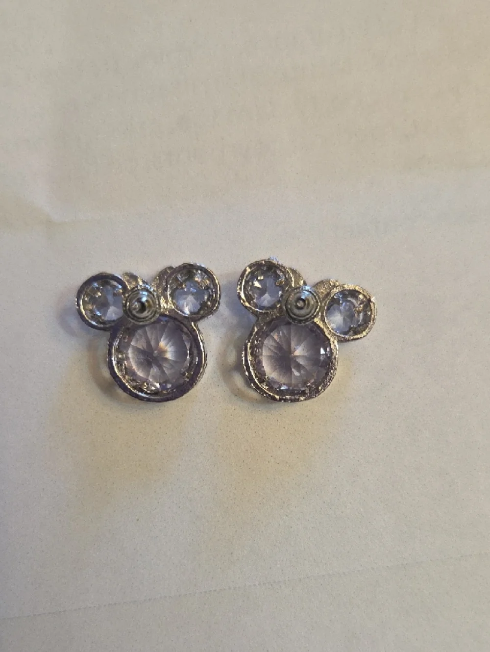 Disney Pink Bow Minnie Mouse Crystal Stud Earrings
